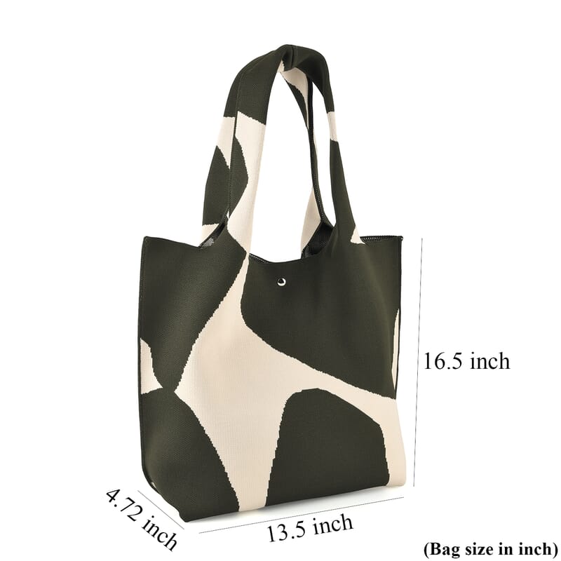 La Marey Green Knitting Tote Bag