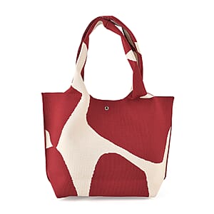 La Marey Red Knitting Tote Bag