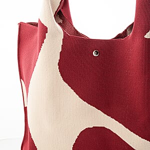 La Marey Red Knitting Tote Bag