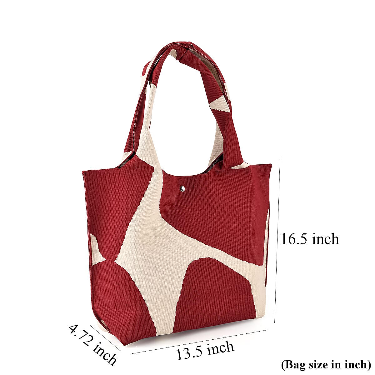 La Marey Red Knitting Tote Bag image number 5