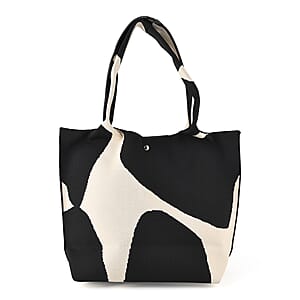 La Marey Black Knitting Tote Bag