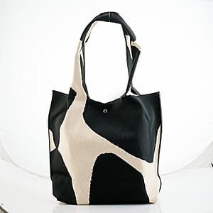 La Marey Black Knitting Tote Bag