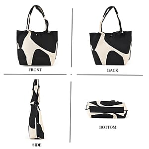 La Marey Black Knitting Tote Bag