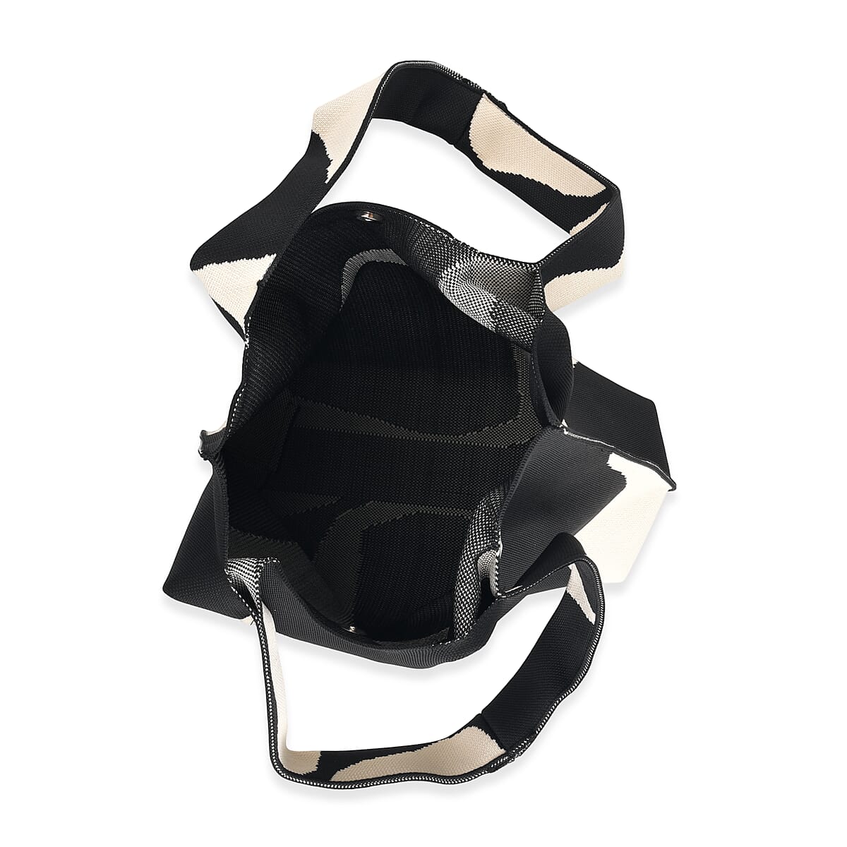 La Marey Black Knitting Tote Bag image number 4