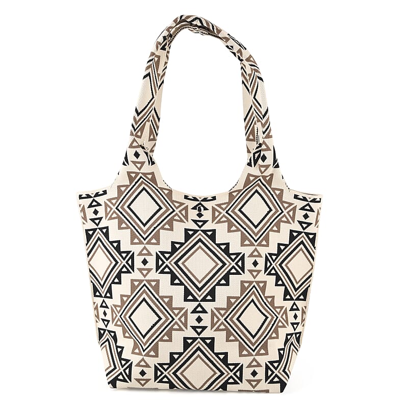 La Marey Cream Knitting Tote Bag