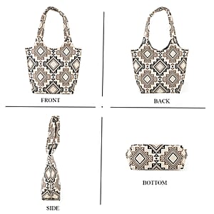 La Marey Cream Knitting Tote Bag