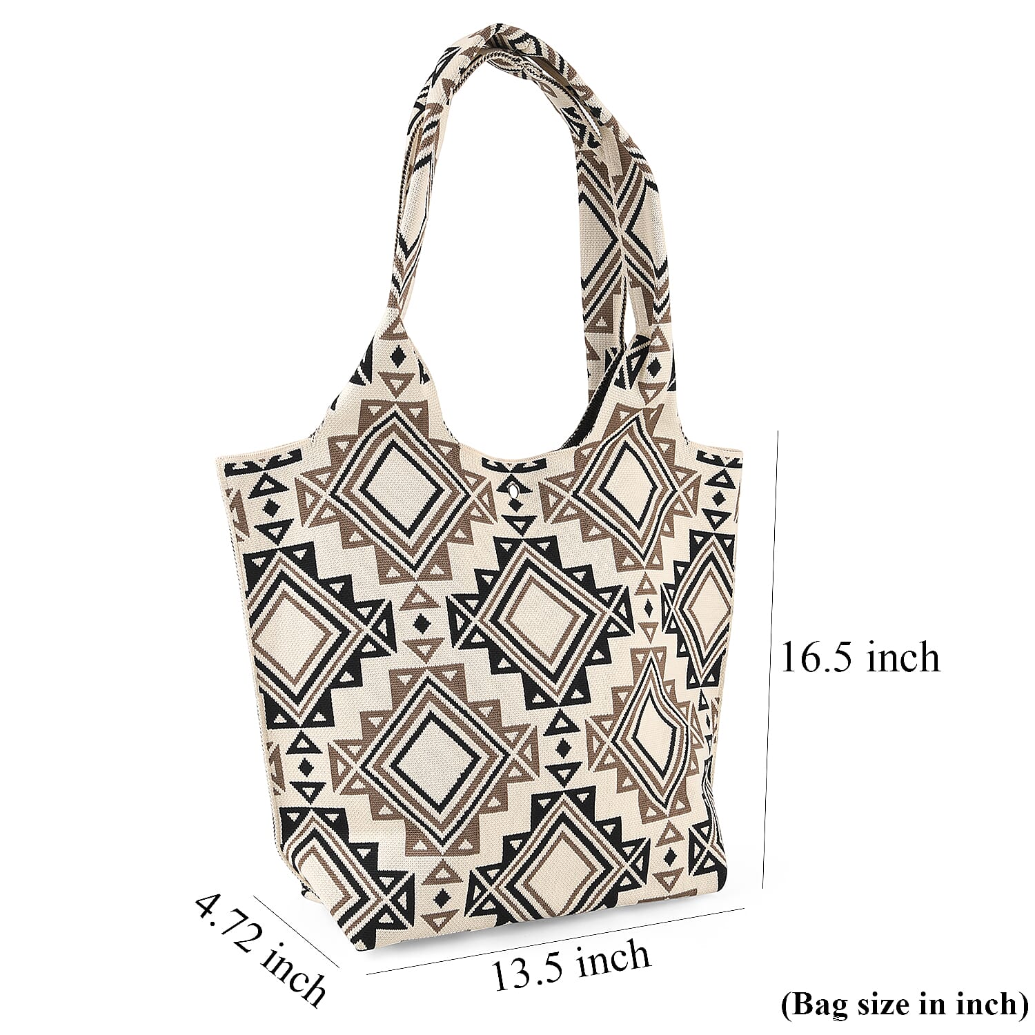 La Marey Cream Knitting Tote Bag