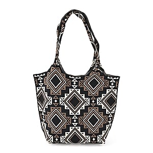 La Marey Black Knitting Tote Bag