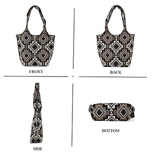 La Marey Black Knitting Tote Bag
