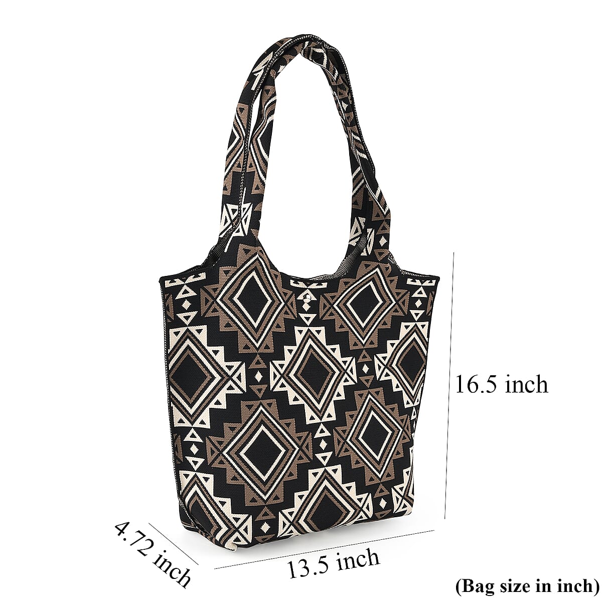 La Marey Black Knitting Tote Bag image number 3