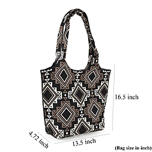La Marey Black Knitting Tote Bag