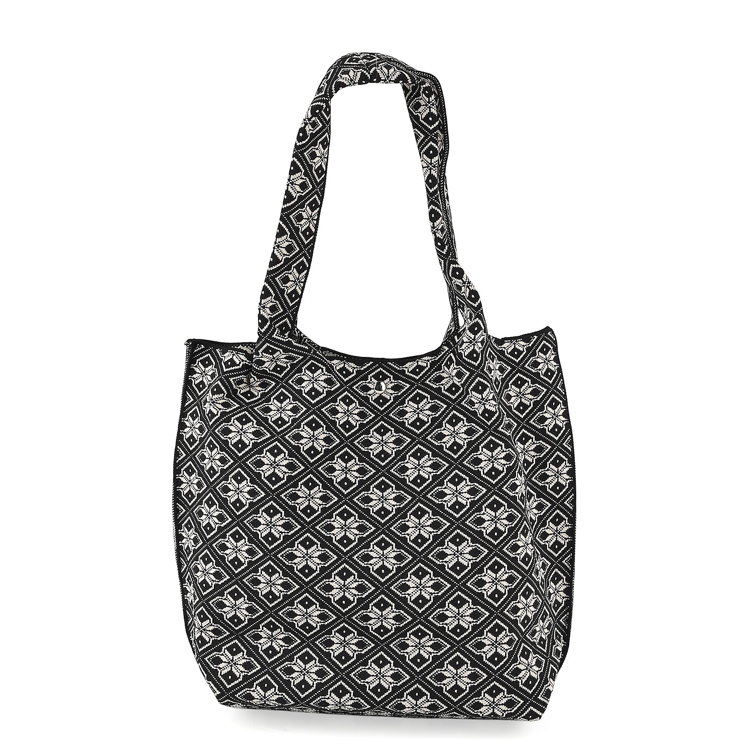 La Marey Black Polyester Knitted Bag
