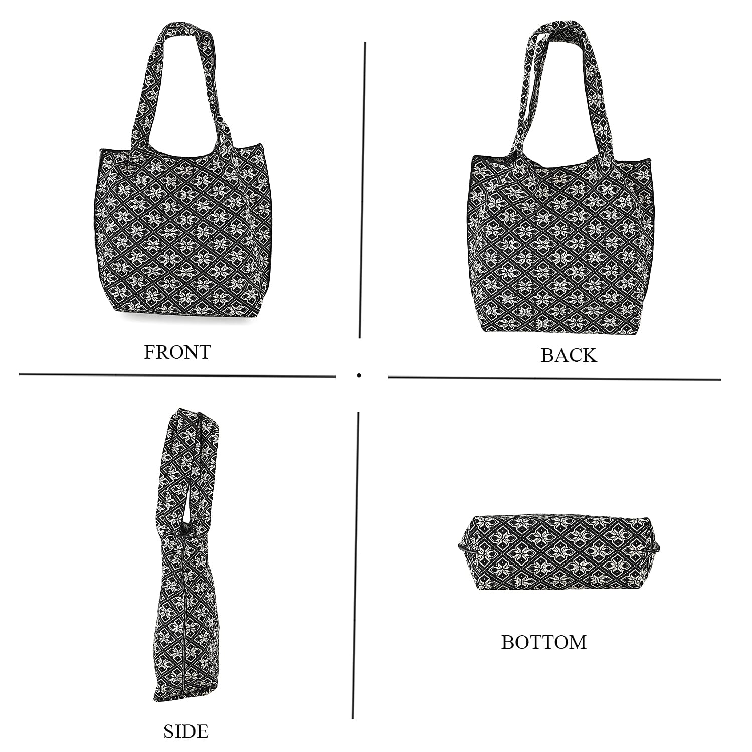 La Marey Black Polyester Knitted Bag