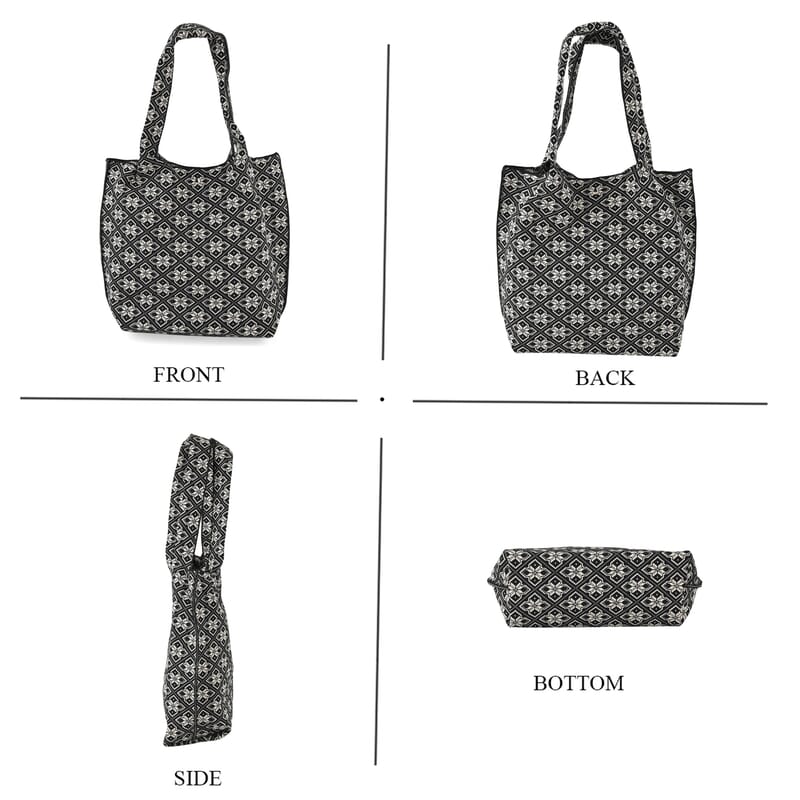La Marey Black Polyester Knitted Bag