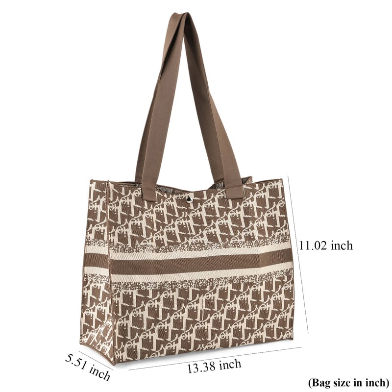 La Marey Green Polyester Knitted Tote Bag