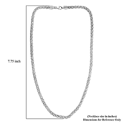 D'Joy Popcorn Bead Chain Necklace in Sterling Silver 23.10 Grams (20 Inches)