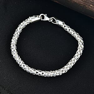D'Joy Popcorn Bead Chain Bracelet in Sterling Silver (7.25 In) 8.90 Grams
