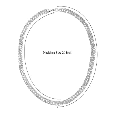 D'Joy Fancy Link Chain Necklace in Sterling Silver 36.50 Grams 20 Inches