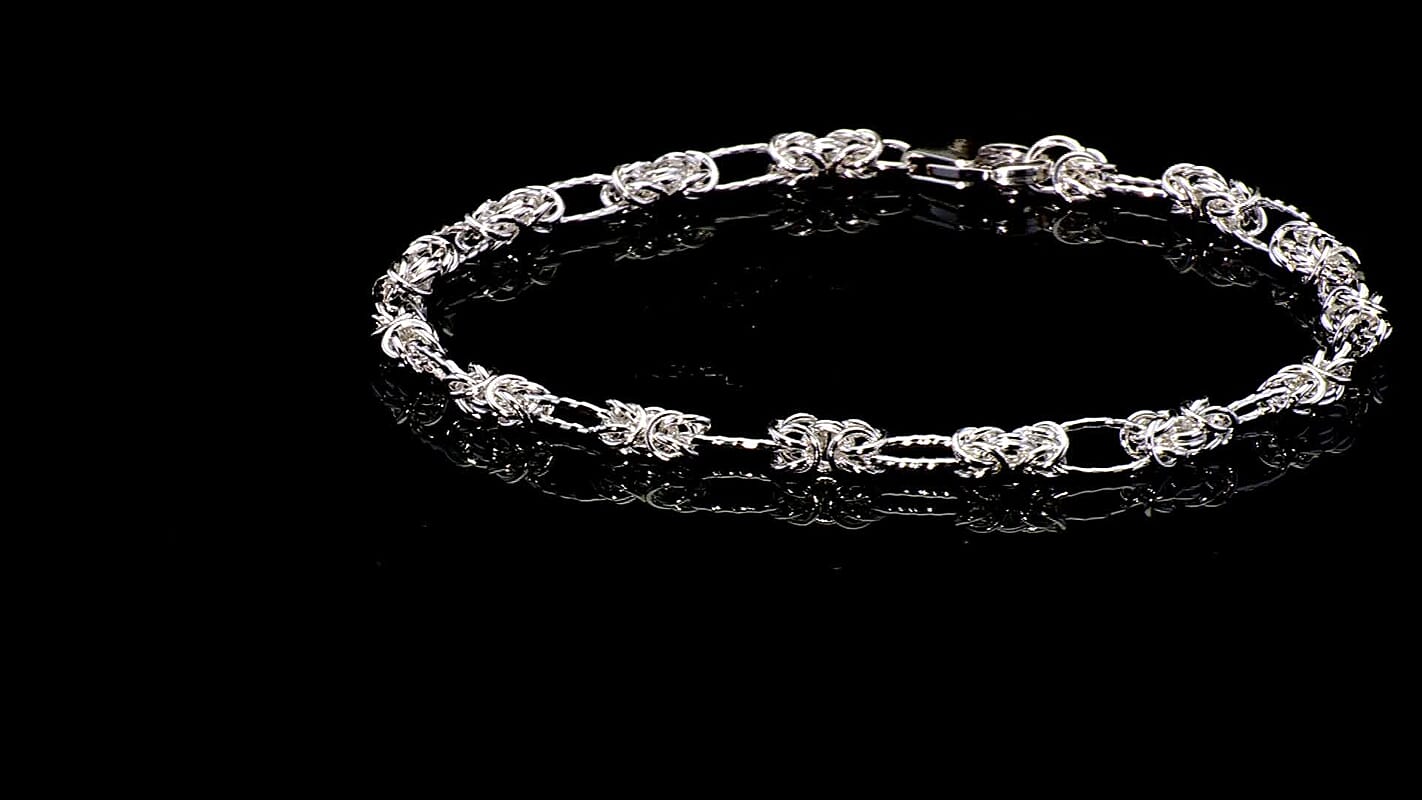 D'Joy Byzantine Station Chain Bracelet in Sterling Silver (7.25 In) 6.0 Grams
