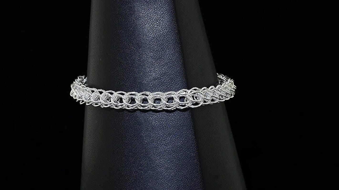 D'Joy Fancy Link Chain Bracelet in Sterling Silver (7.25 In) 13.50 Grams