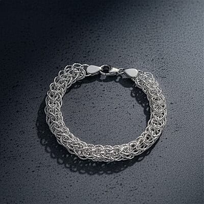 D'Joy Fancy Link Chain Bracelet in Sterling Silver (7.25 In) 13.50 Grams