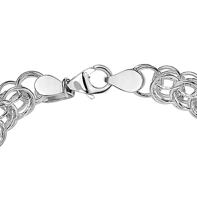 D'Joy Fancy Link Chain Bracelet in Sterling Silver (7.25 In) 13.50 Grams