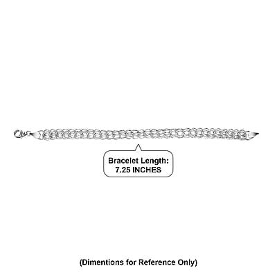 D'Joy Fancy Link Chain Bracelet in Sterling Silver (7.25 In) 13.50 Grams