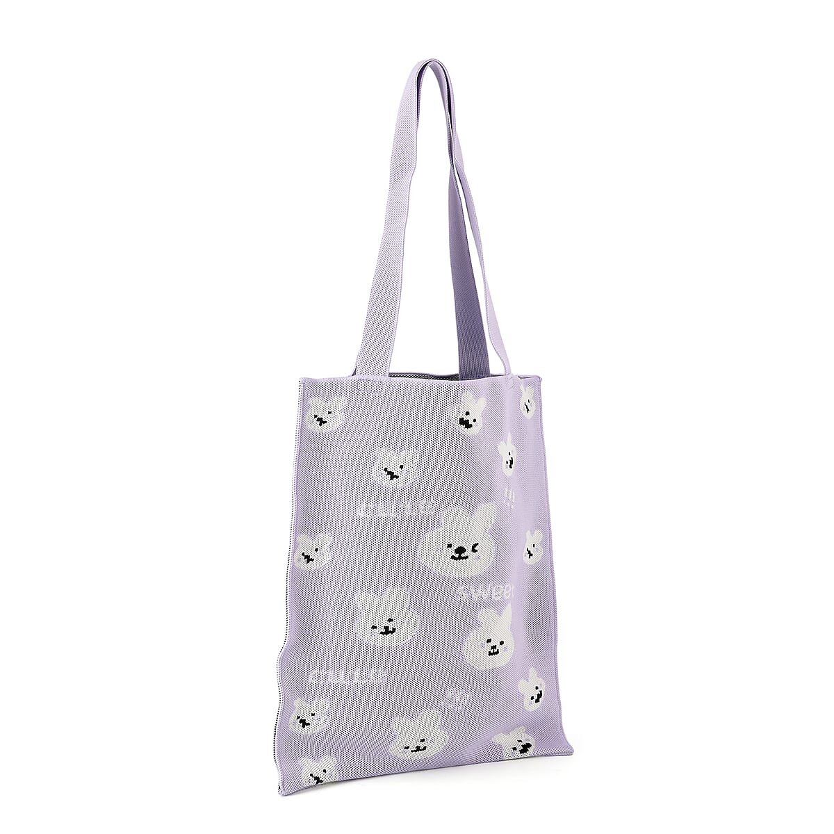 La Marey Purple Cute Bunny Face Pattern Tote Bag and Crossbody Bag image number 1