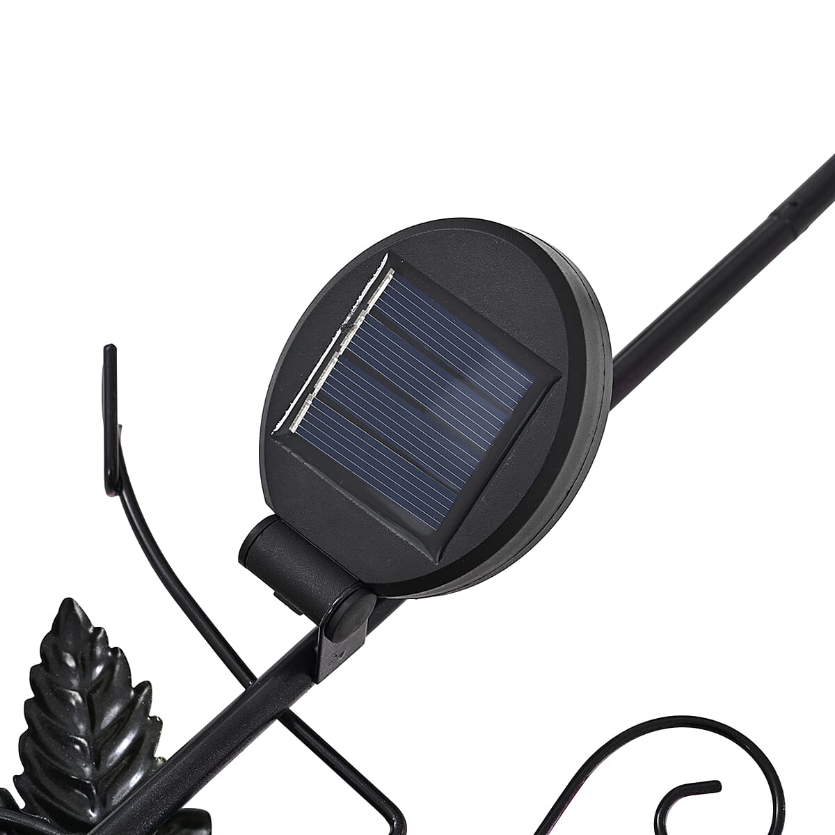 LIvmore Multi color Iron and Glass Peacock Solar Spinner Stake (7.87"x2.36"x32.68") image number 6