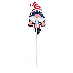 Livmore US Natuional Flag Pattern Whimsical Gnome Hat Solar Spinner Stake
