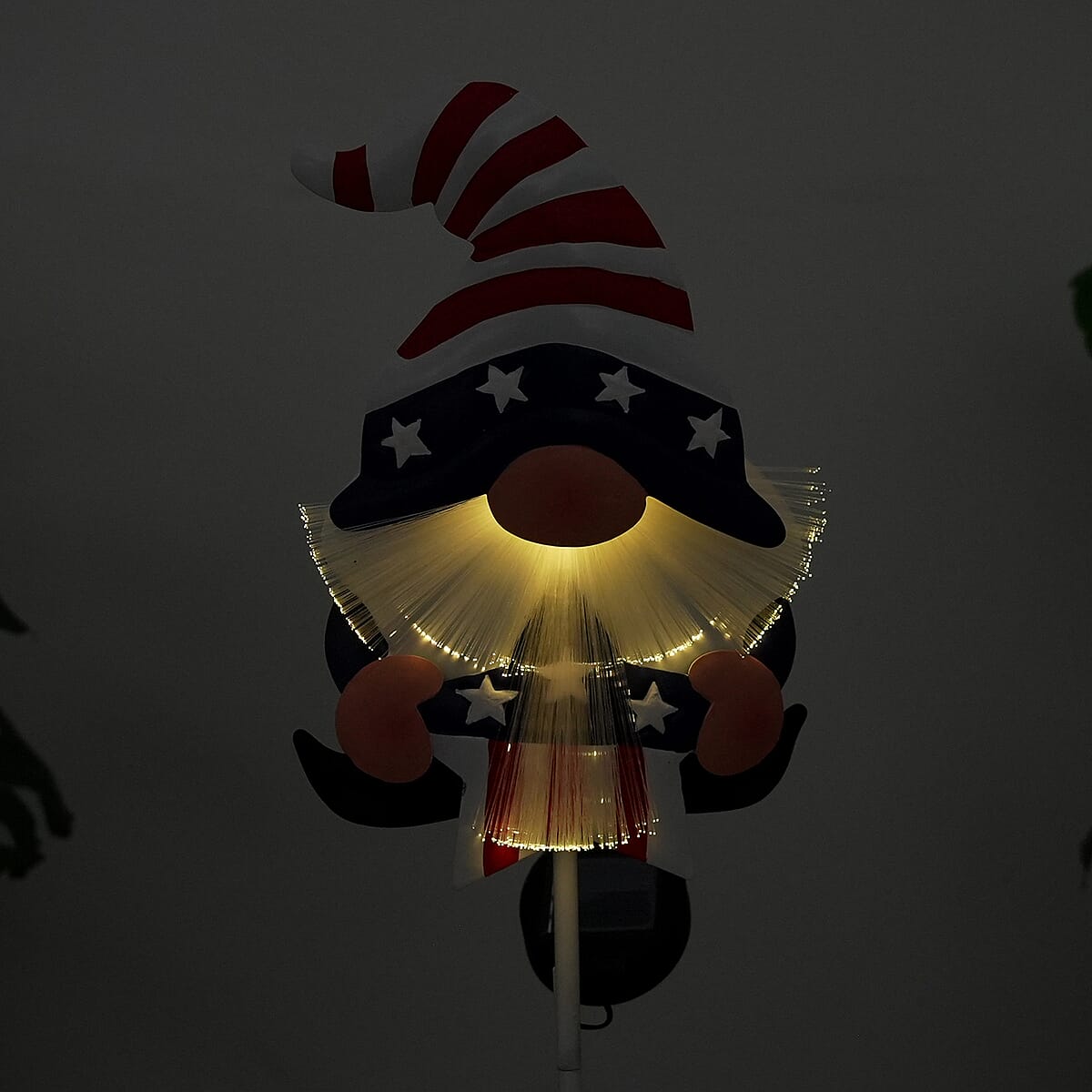 Livmore US Natuional Flag Pattern Whimsical Gnome Hat Solar Spinner Stake image number 2