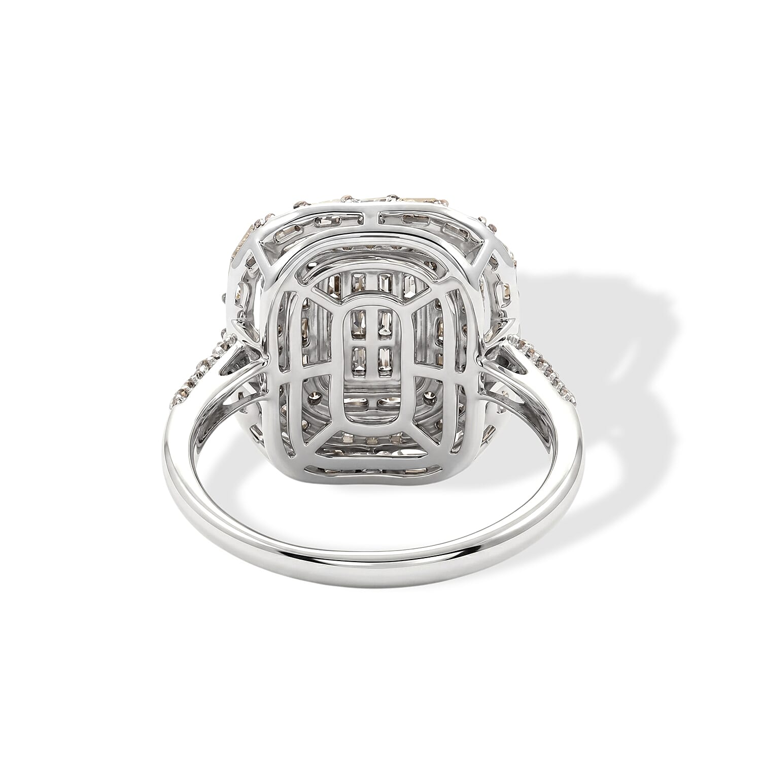 Natural Champagne and White Diamond 1.00 ctw Ring in Sterling Silver (Size 7.0)