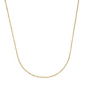14K Yellow Gold Diamond-cut Cable Chain Necklace (20 Inches) (1mm, 1.75 Grams)