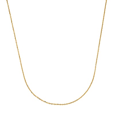 14K Yellow Gold Diamond-cut Cable Chain Necklace (20 Inches) (1mm, 1.8 Grams)