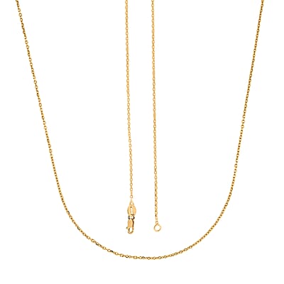 14K Yellow Gold Diamond-cut Cable Chain Necklace (20 Inches) (1mm, 1.8 Grams)