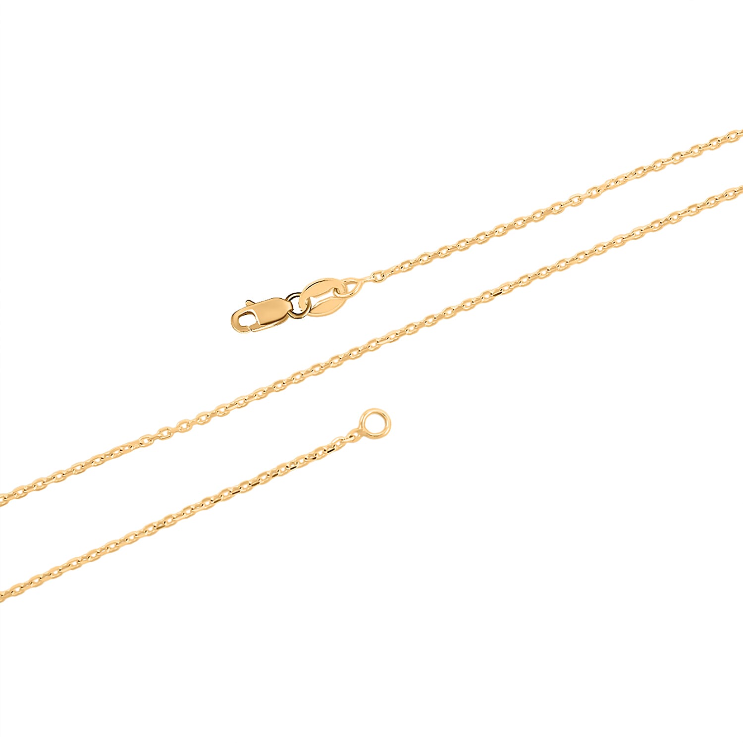 14K Yellow Gold Diamond-cut Cable Chain Necklace (20 Inches) (1mm, 1.8 Grams)