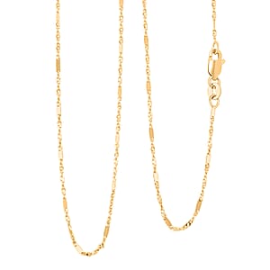 14K Yellow Gold Singapore Bar Chain Necklace (20 Inches) (1.5 Grams)