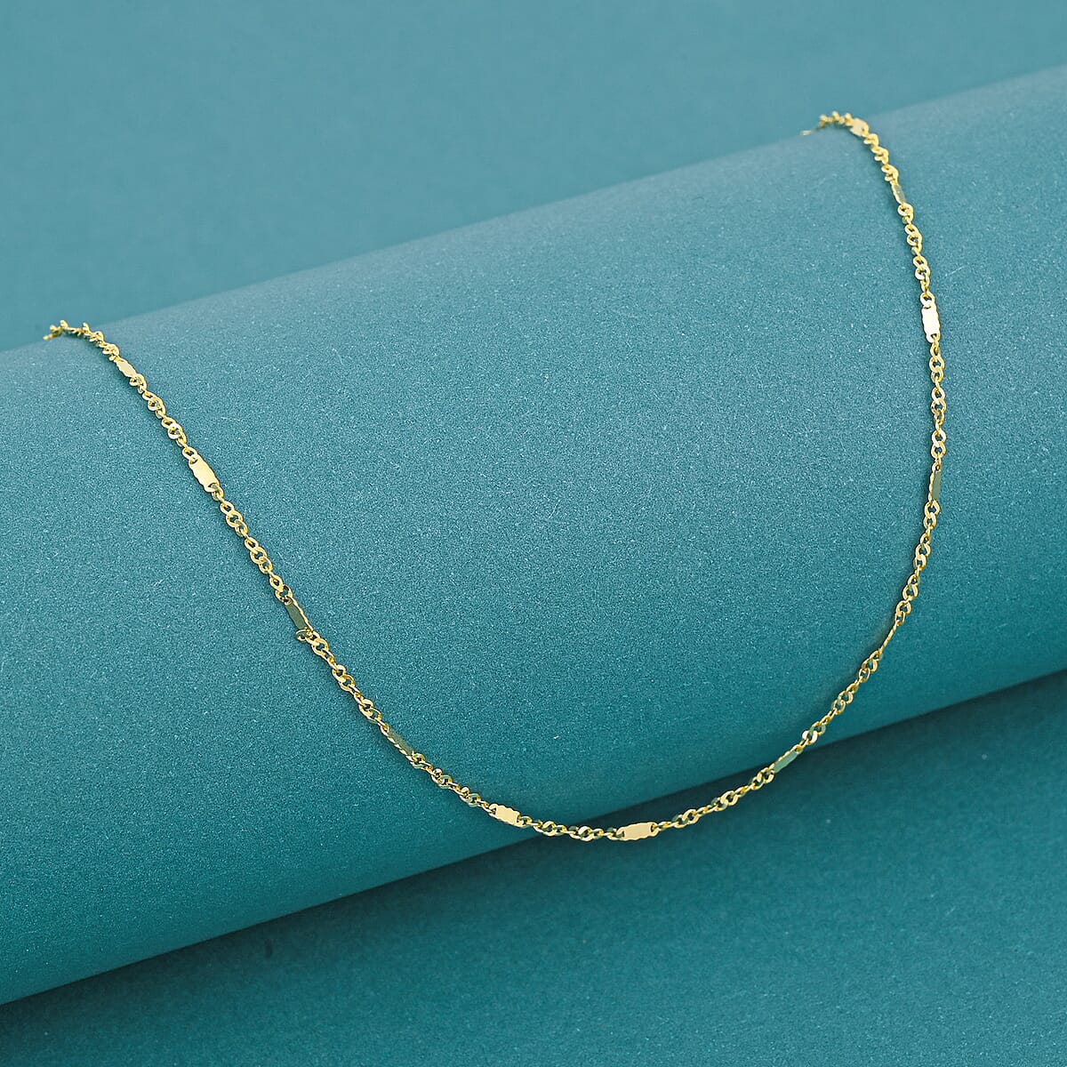 14K Yellow Gold Singapore Bar Chain Necklace (20 Inches) (1.5 Grams) image number 1