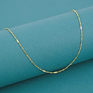 14K Yellow Gold Singapore Bar Chain Necklace (20 Inches) (1.5 Grams)