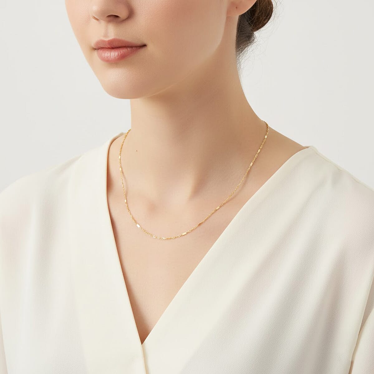 14K Yellow Gold Singapore Bar Chain Necklace (20 Inches) (1.5 Grams) image number 2