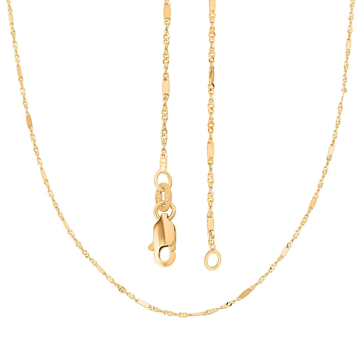 14K Yellow Gold Singapore Bar Chain Necklace (20 Inches) (1.5 Grams) image number 4