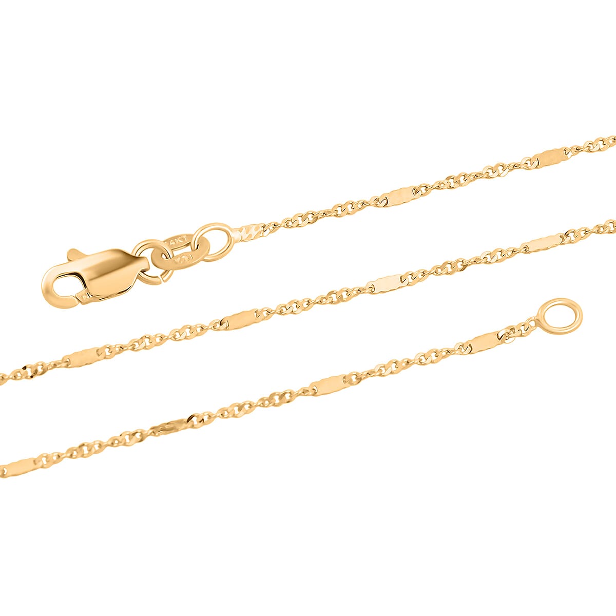 14K Yellow Gold Singapore Bar Chain Necklace (20 Inches) (1.5 Grams) image number 5