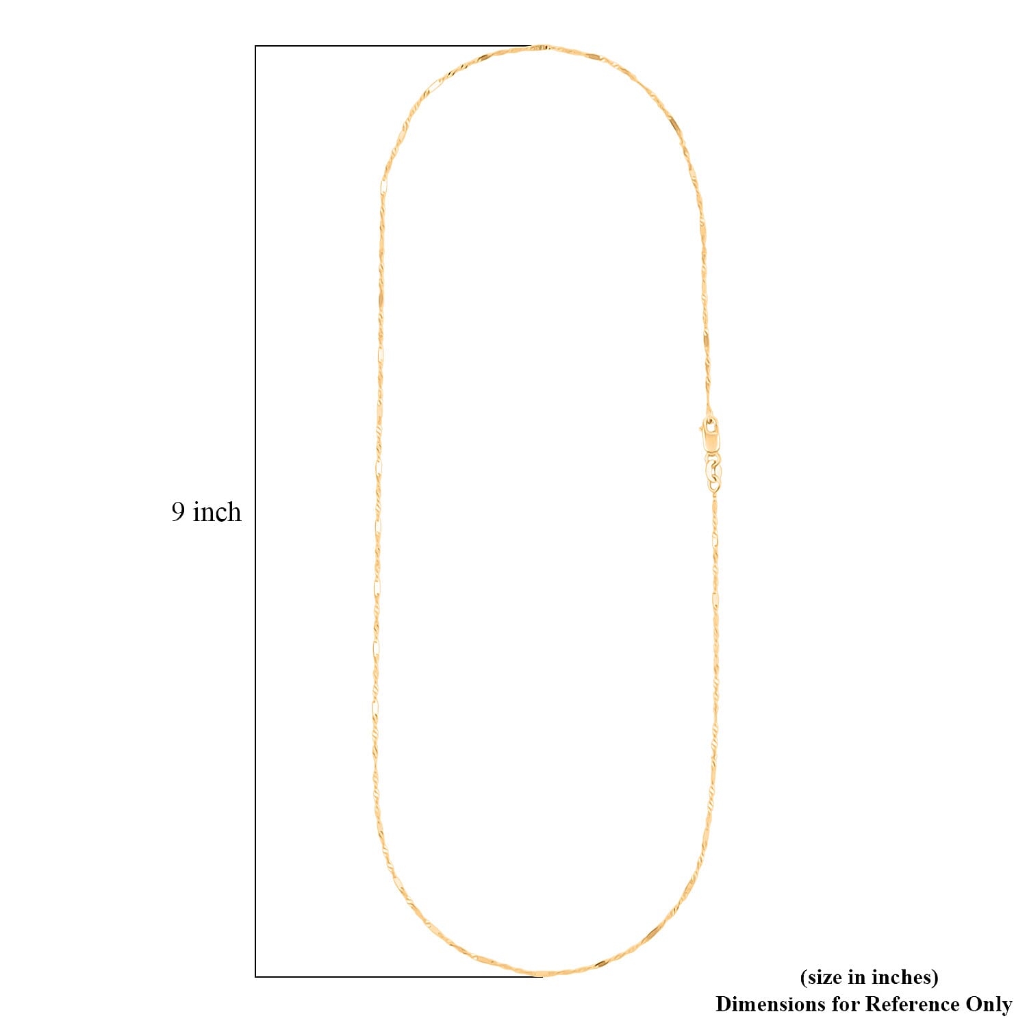 14K Yellow Gold Singapore Bar Chain Necklace (20 Inches) (1.5 Grams)