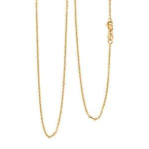 14K Yellow Gold Diamond-cut Cable Chain Necklace (22 Inches) (1mm, 3.3 Grams)