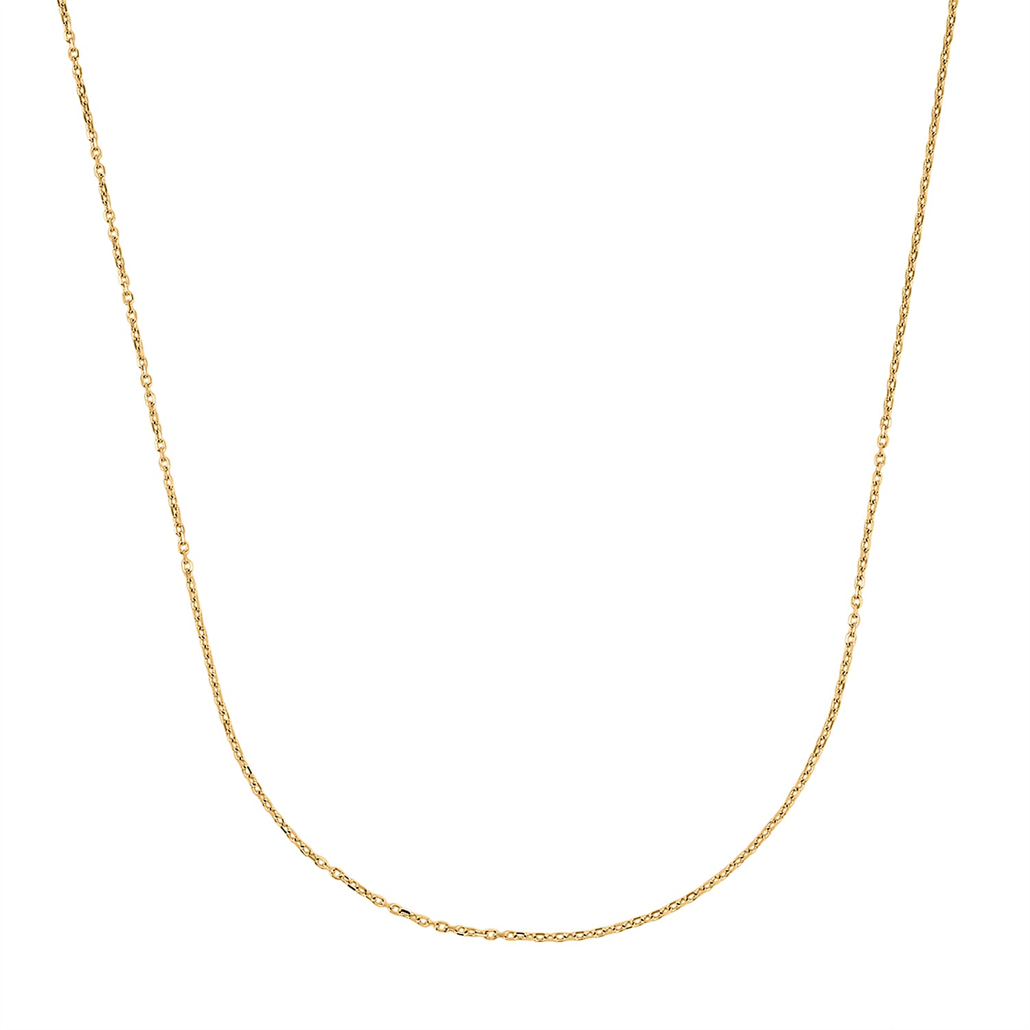 14K Yellow Gold Diamond-cut Cable Chain Necklace (22 Inches) (1mm, 1.95 Grams)
