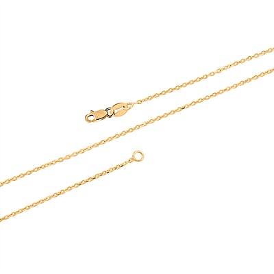 14K Yellow Gold Diamond-cut Cable Chain Necklace (22 Inches) (1mm, 1.95 Grams)