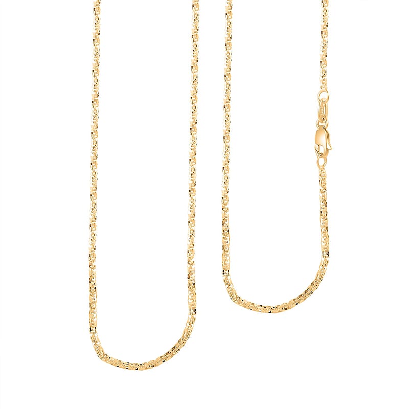 14K Yellow Gold Sparkle Chain Necklace (22 Inches) (1.5 Grams)