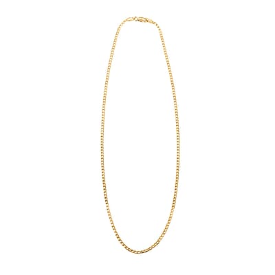 14K Yellow Gold Cuban Chain Necklace (24 Inches) (2mm, 2 Grams)