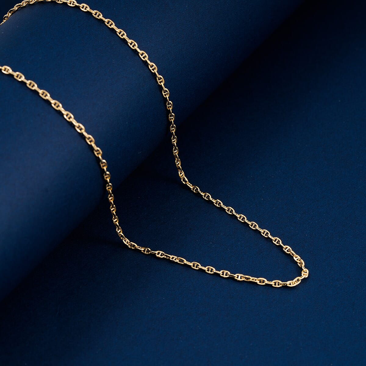 Twisted Mariner Chain Necklace in 18K Yellow Gold 2 Grams 16 Inches image number 1
