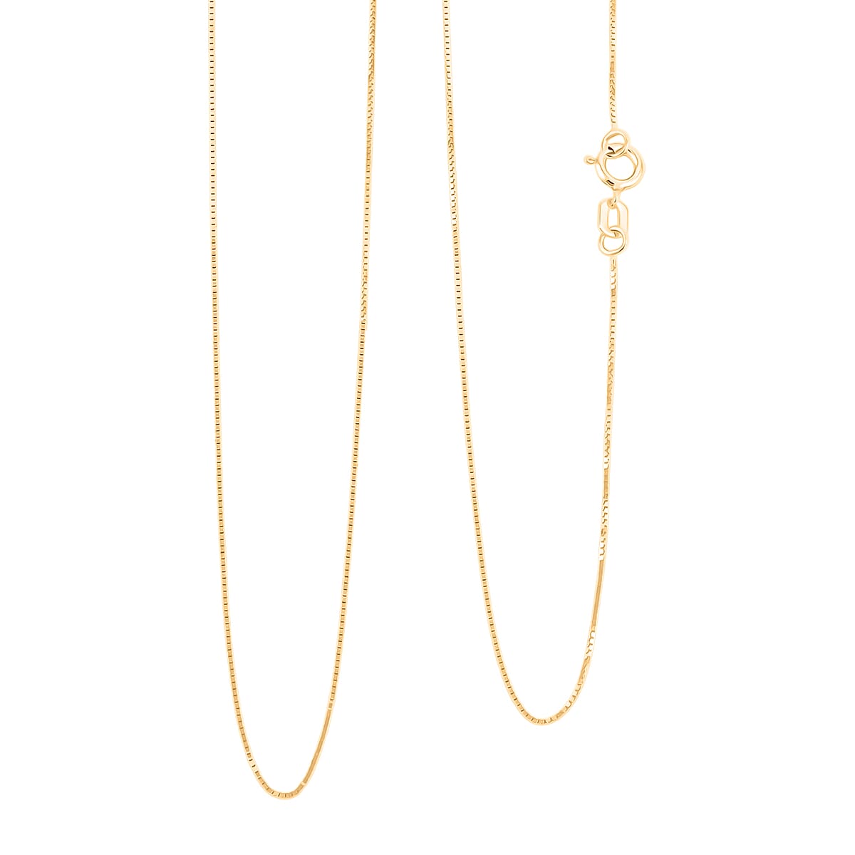Box Chain Necklace in 18K Yellow Gold 1.1 Grams 16 Inches image number 0